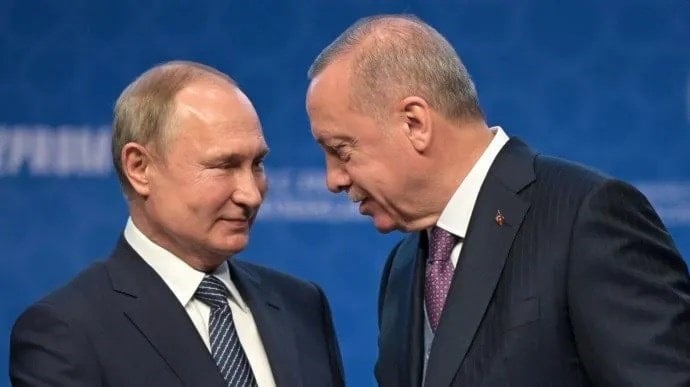 El presidente turco Recep Tayyip Erdogan con su homólogo ruso Vladimir Putin.