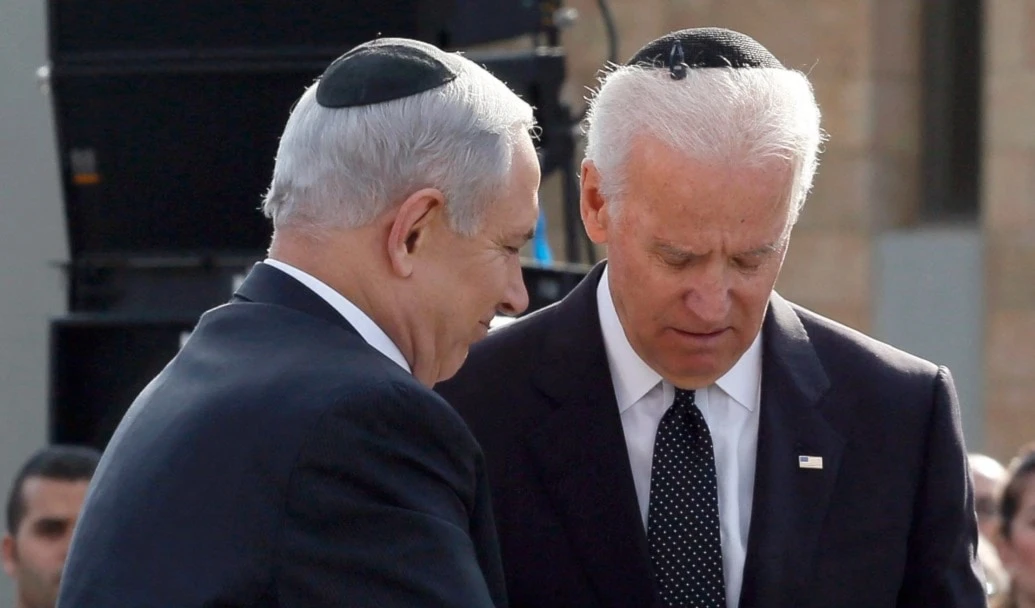 Joe Biden  y Bejamín Netanyahu durante un encuentro anterior.