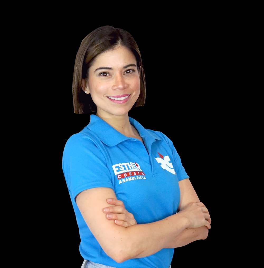 Ester Cuesta, candidata por el movimiento Revolución Ciudadana a las elecciones del 20 de agosto.