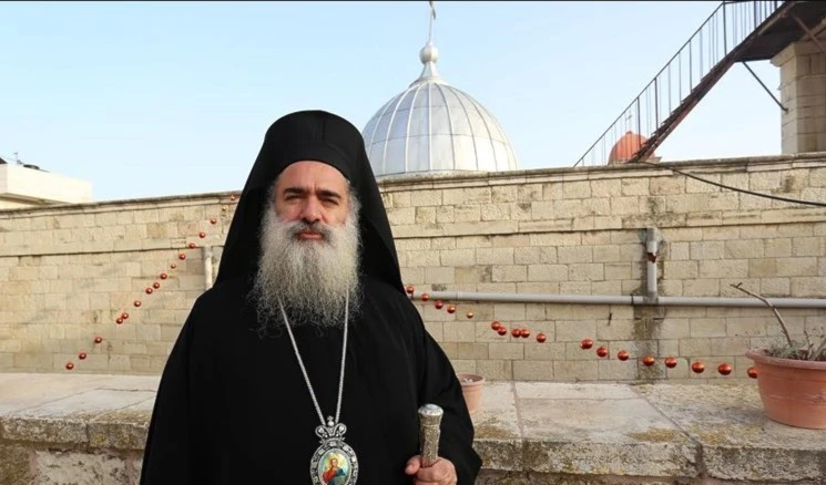 El arzobispo Atallah Hanna, del Patriarcado greco-ortodoxo Sebastián en Jerusalén.