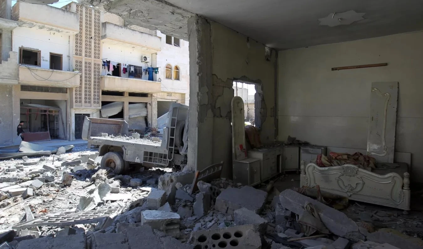 Consecuencia de los bombardeos de la coalición estadounidense en Siria.