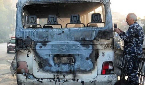 Atentado contra un autobús militar del ejército sirio.