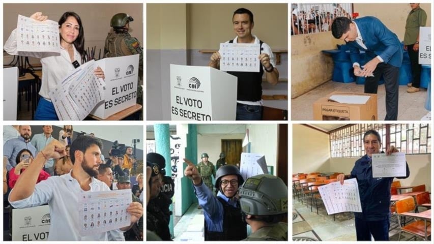 Ejercen derecho al voto candidatos presidenciales en Ecuador