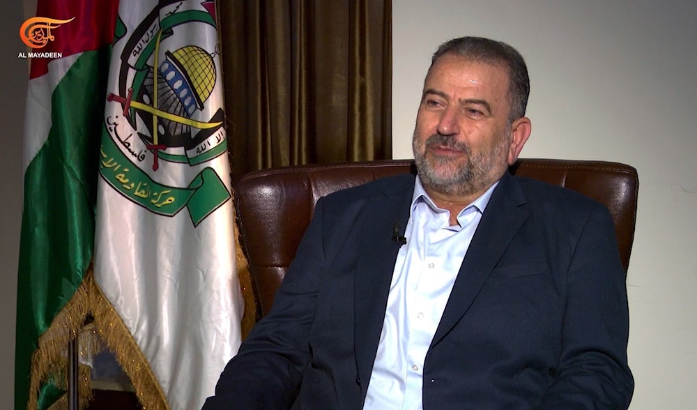El jefe adjunto del buró político del movimiento Hamas, Saleh al-Arouri, en entrevista con Al Mayadeen. 