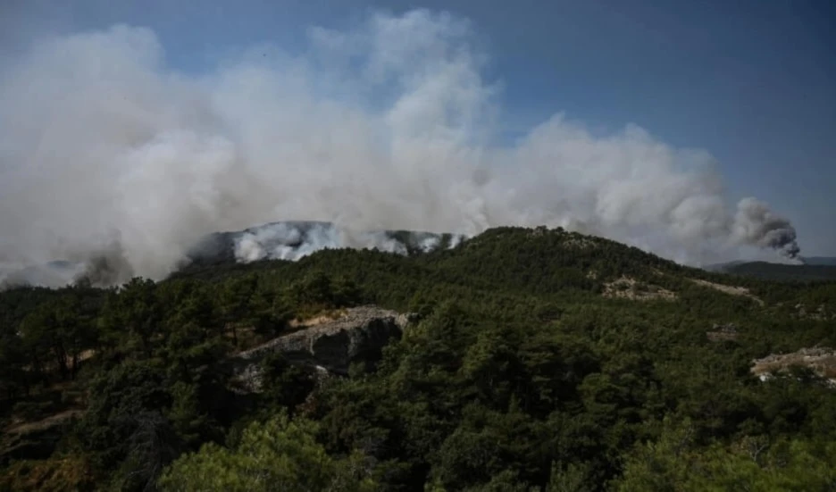 Incendio forestal en parque natural de Grecia sigue "fuera de control". Foto: AFP.