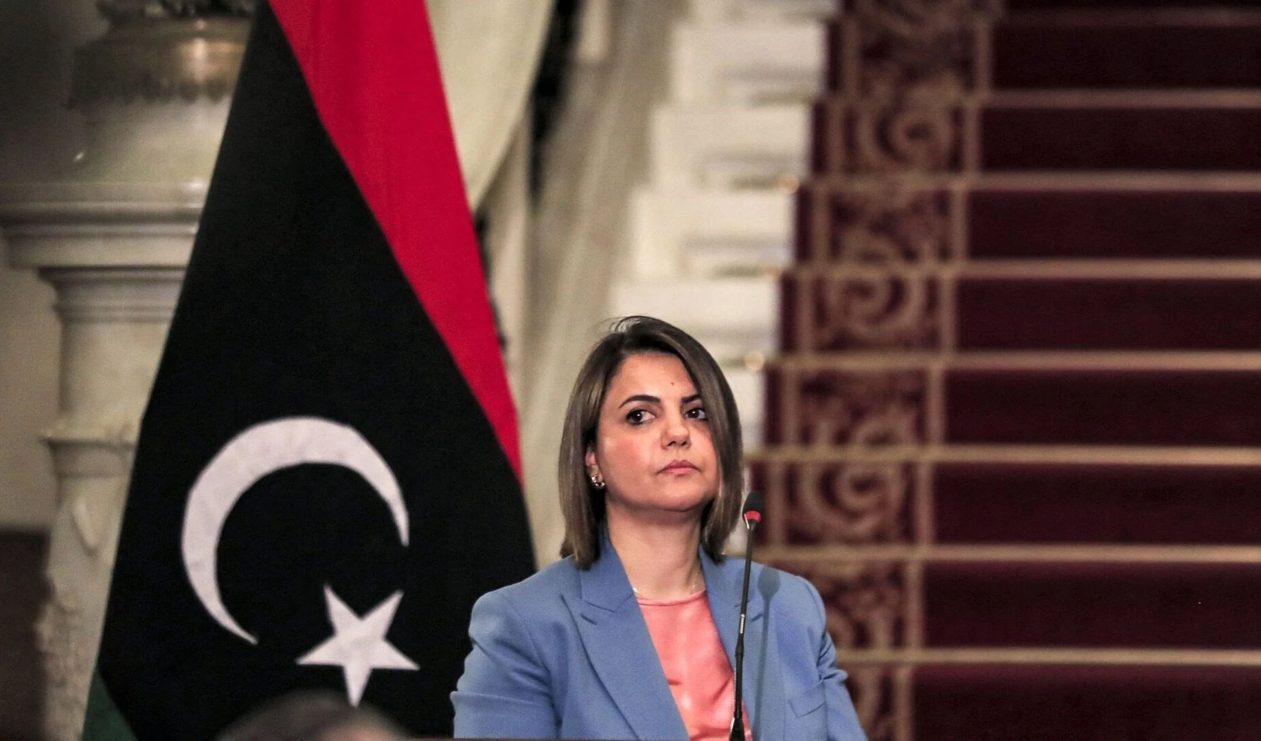 La ministra de Asuntos Exteriores de Libia, Najla al-Mangoush.