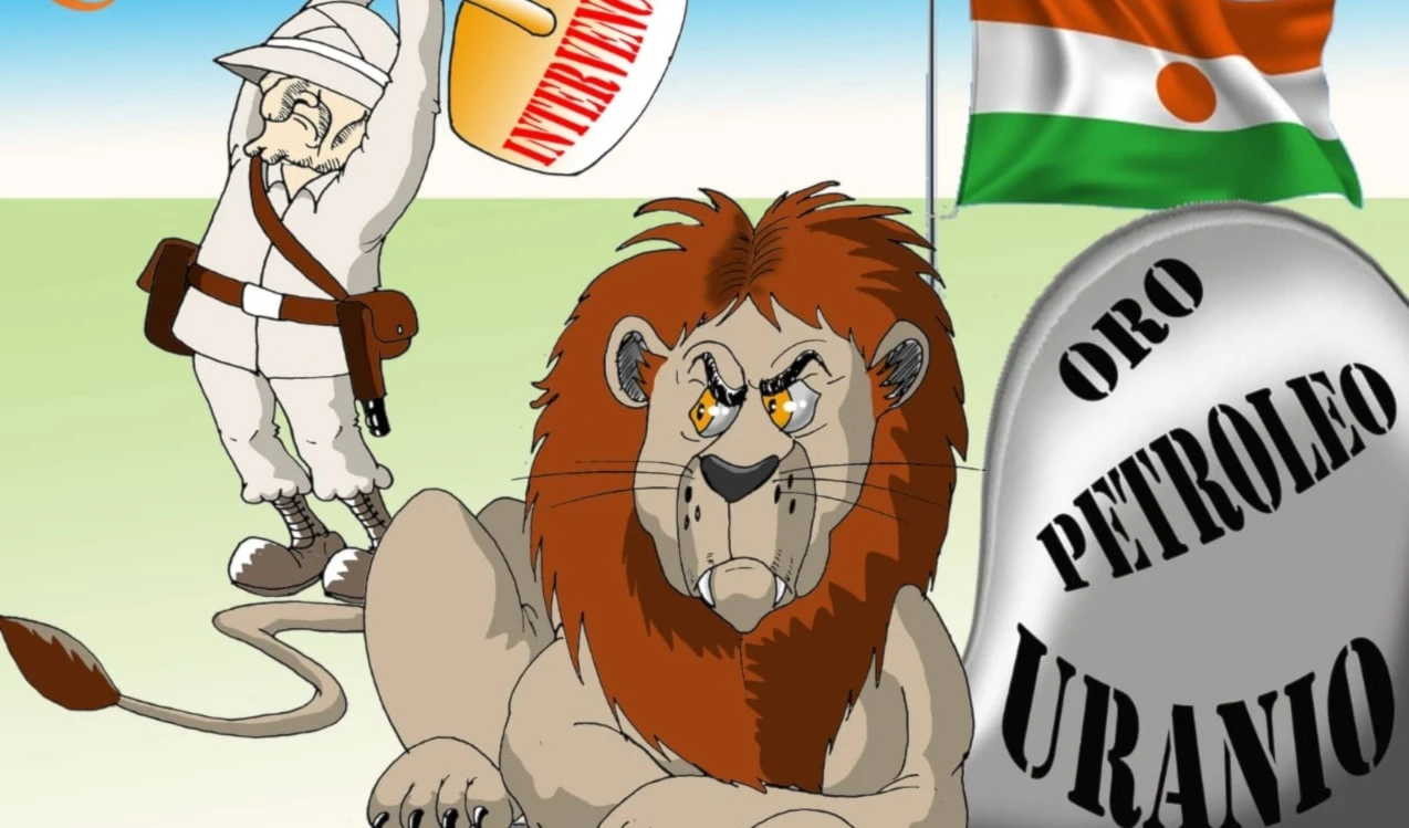 Azuzando al león africano