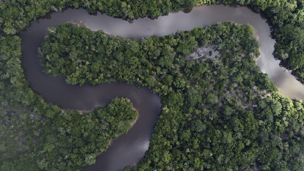 Vista aérea del río Aguarico, en la región de Lagartococha, en la Amazonía peruana.