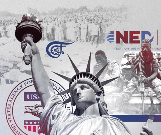 Los programas de formación de Estados Unidos se centran principalmente en la adopción de valores liberales, que a menudo significan lealtad a valores de opresión, explotación y sumisión, en lugar de promover valores democráticos. Ilustración: Mahdi Rtail