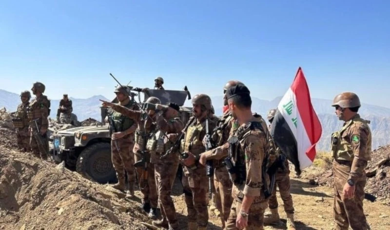 Fuerzas iraquíes en la frontera común con Irán.