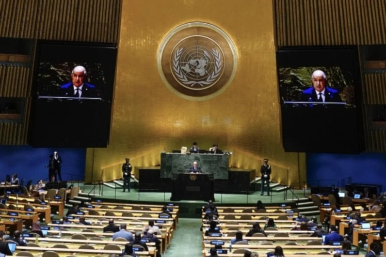 Argelia apoyará siempre la causa palestina y los derechos de ese pueblo a establecer su  Estado independiente, aseguró Abdelmadjid Tebboune ante el plenario de Naciones Unidas. 