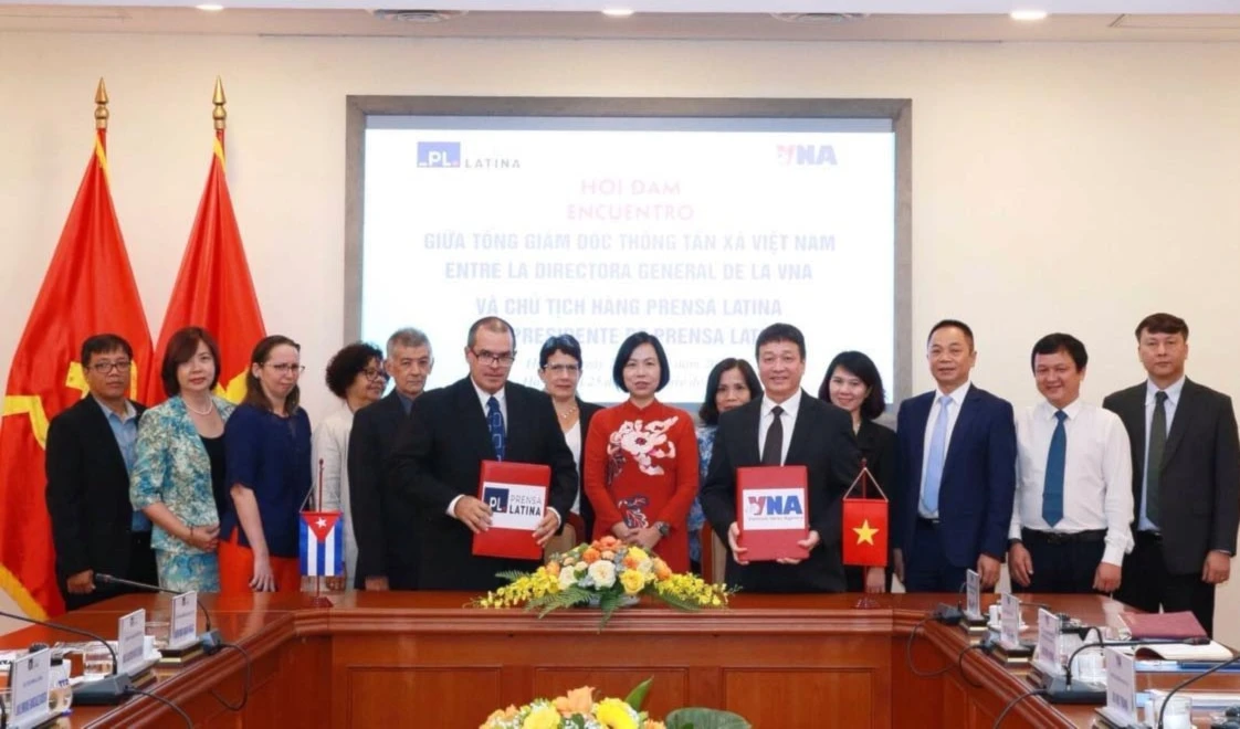 Prensa Latina y VNA firmaron nuevos acuerdos de colaboración.