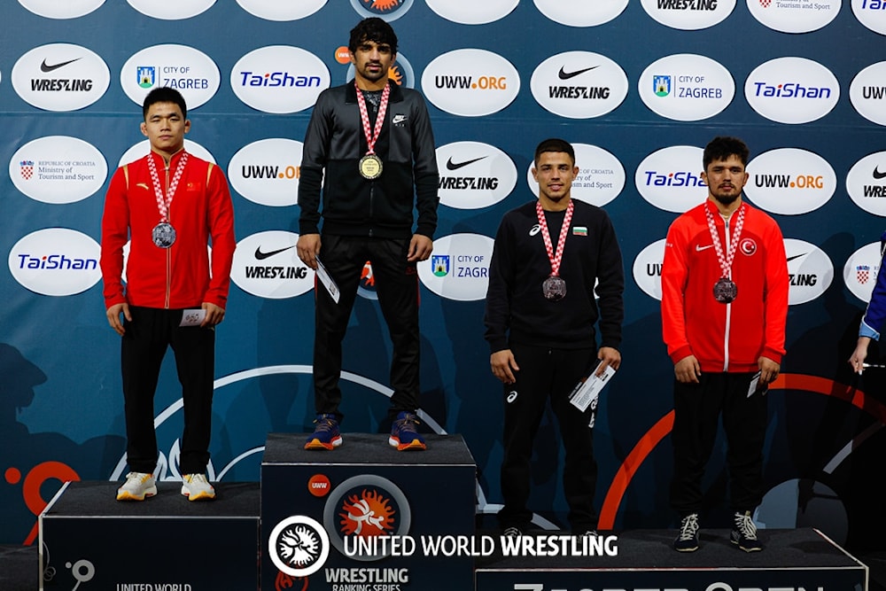 Indio Aman conquista título en Abierto de lucha de Zagreb. Foto UWW.