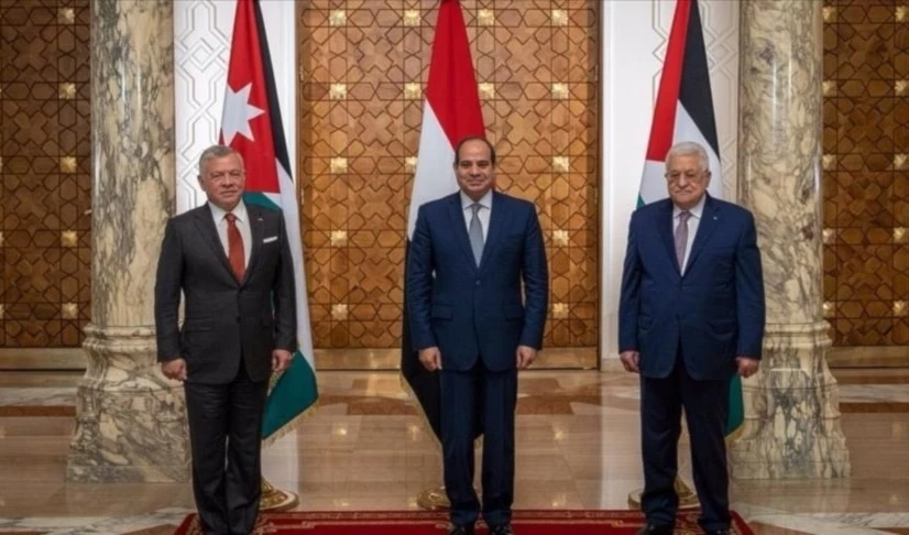 Líderes de Jordania, Egipto y Palestina reunidos en Aqaba. Líderes de Jordania, Egipto y Palestina reunidos en Aqaba.