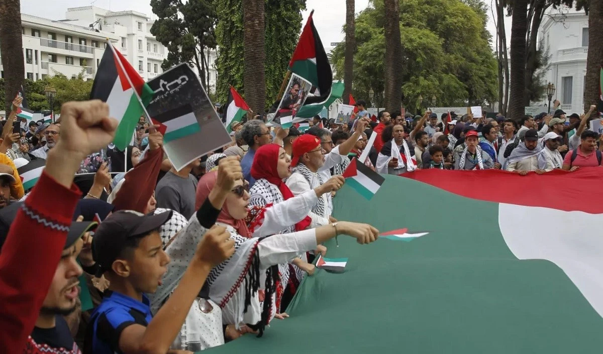 Manifestaciones en Rabat contra la normalización.