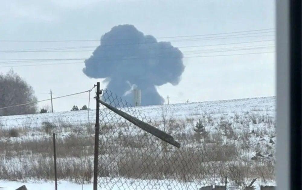 Lugar donde cayó el avión ruso derribado por Ucrania.