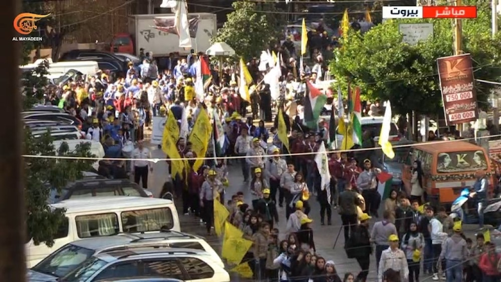 Masiva manifestación en Beirut en solidaridad con Palestina 