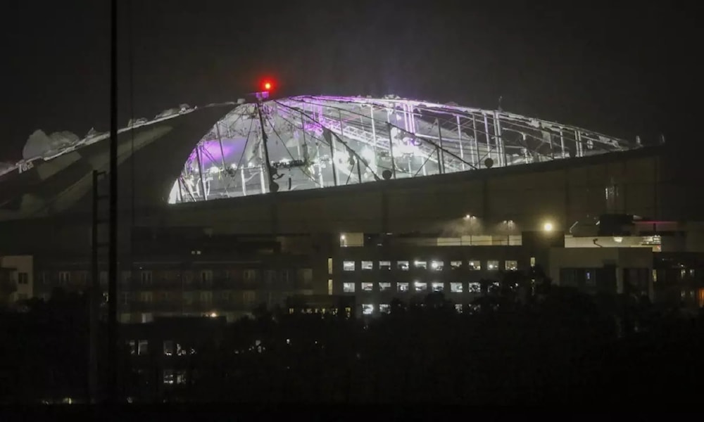 Daños en el estadio de los Rays de Tampa Bay. Foto: AP. 