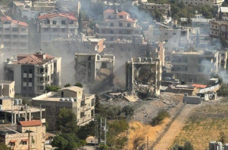 Edificios residenciales bombardeados por la ocupación israelí en Karak, Zahle, Bekaa Central