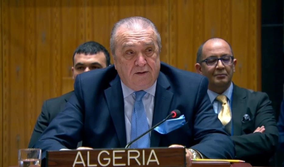 El representante permanente de Argelia ante las Naciones Unidas, Ammar Ben Jama.