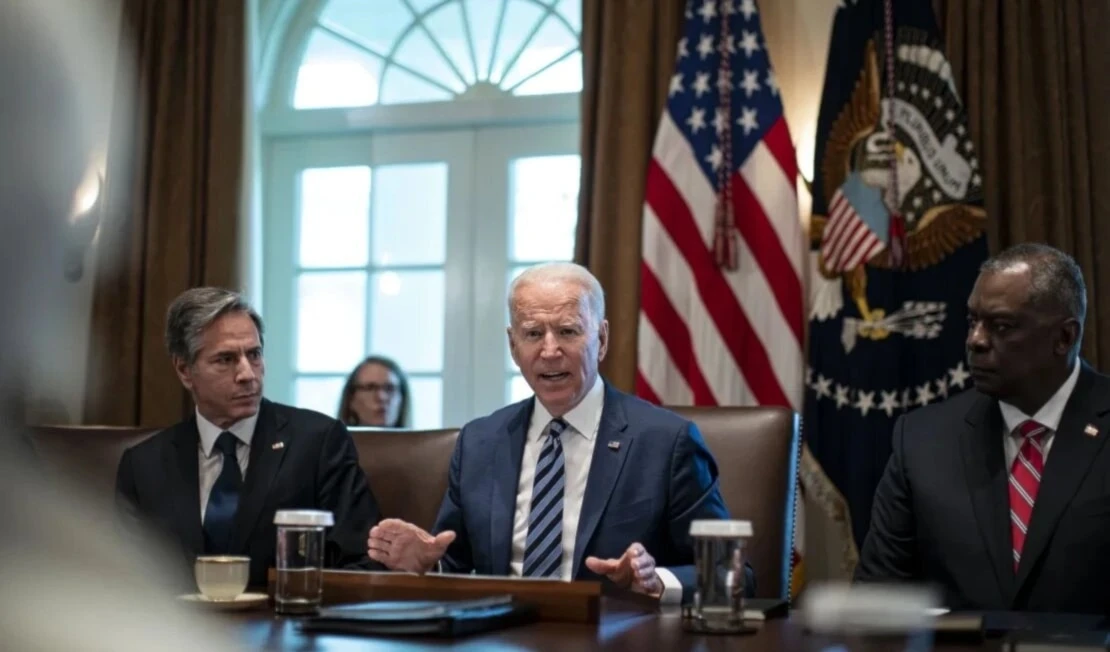 Secretario de Defensa Lloyd Austin, presidente Joe Biden y secretario de Estado Anthony Blinken (Foto: CNN)