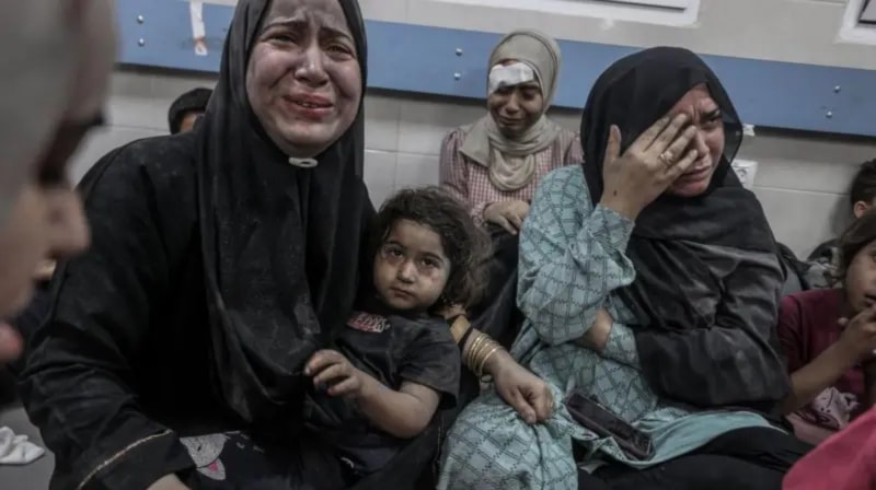 En la masacre al Hospital Bautista de Gaza murieron más de 470 personas y loss heridos sobrepasaron los 300. 