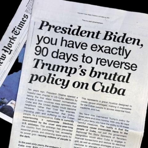 Carta abierta a Joe Biden publicada en The New York Times.