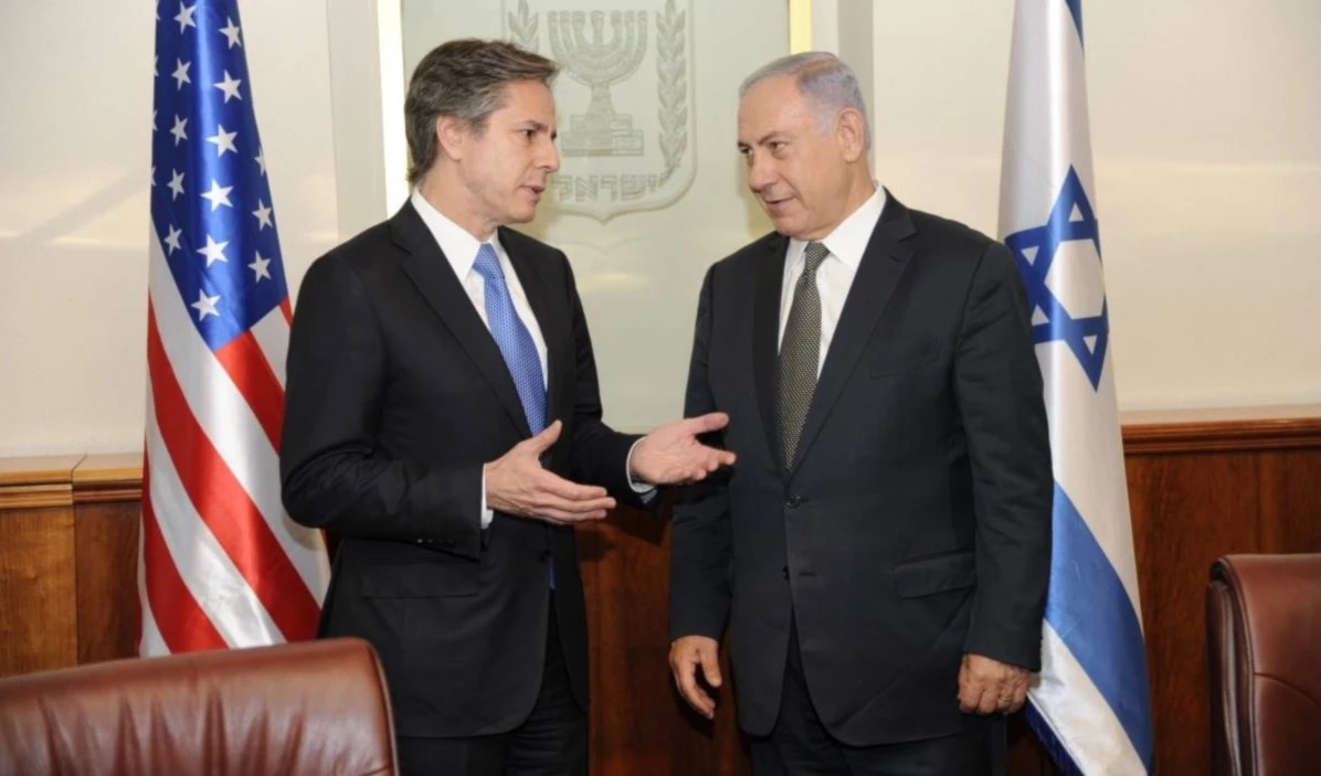 Antony Blinken y Benjamín Netanyahu durante un encuentro reciente.