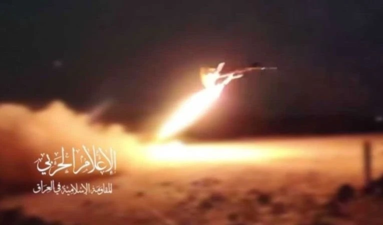 Lanzamiento de drones por parte de la Resistencia iraquí contra objetivos de ocupación en Palestina ocupada (medios militares)