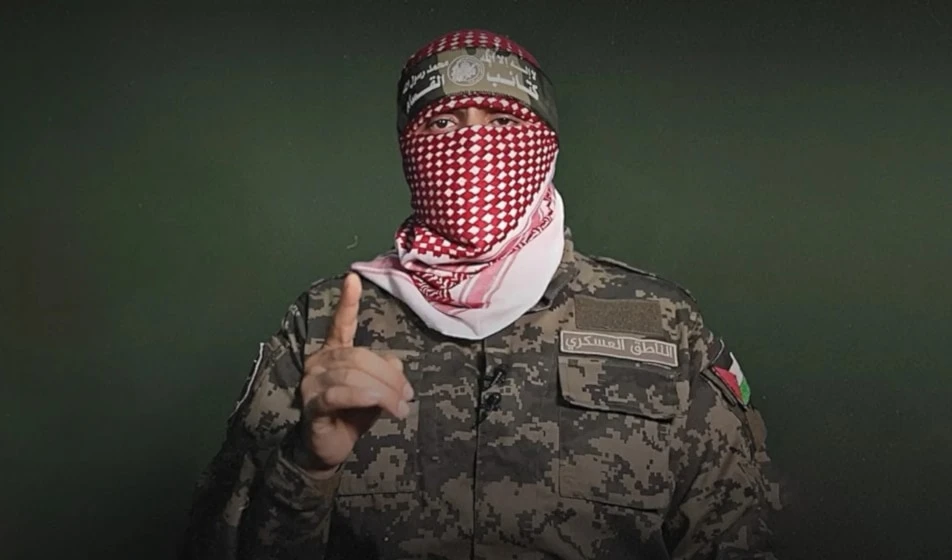 El portavoz de las Brigadas Al-Qassam, brazo armado del movimiento de resistencia palestino Hamas, Abu Ubaida.