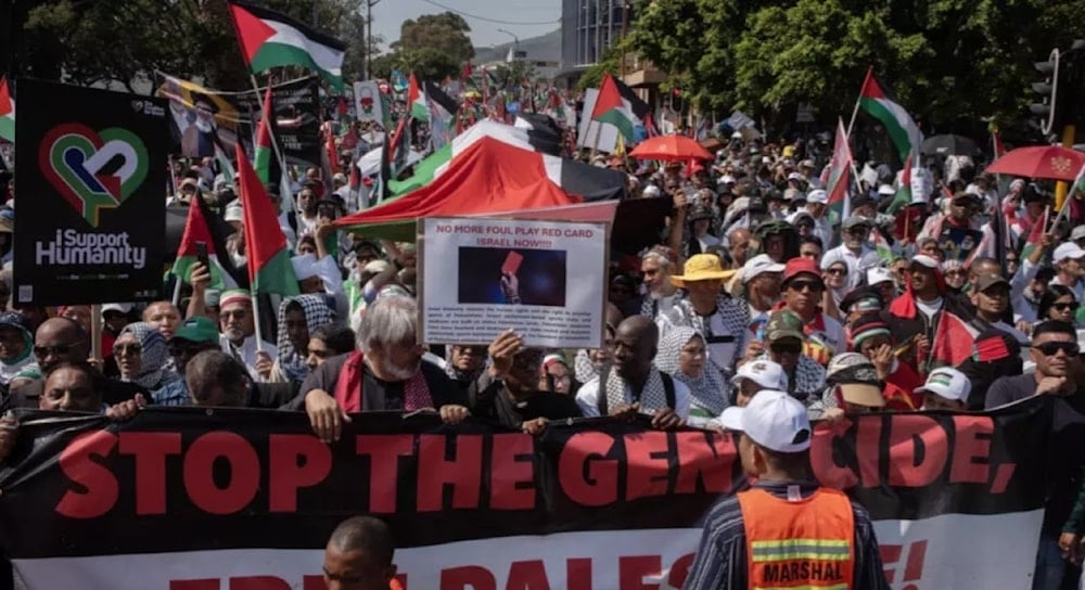 Manifestaciones en Sudáfrica en apoyo a Gaza y Líbano en el aniversario del Diluvio de Al-Aqsa