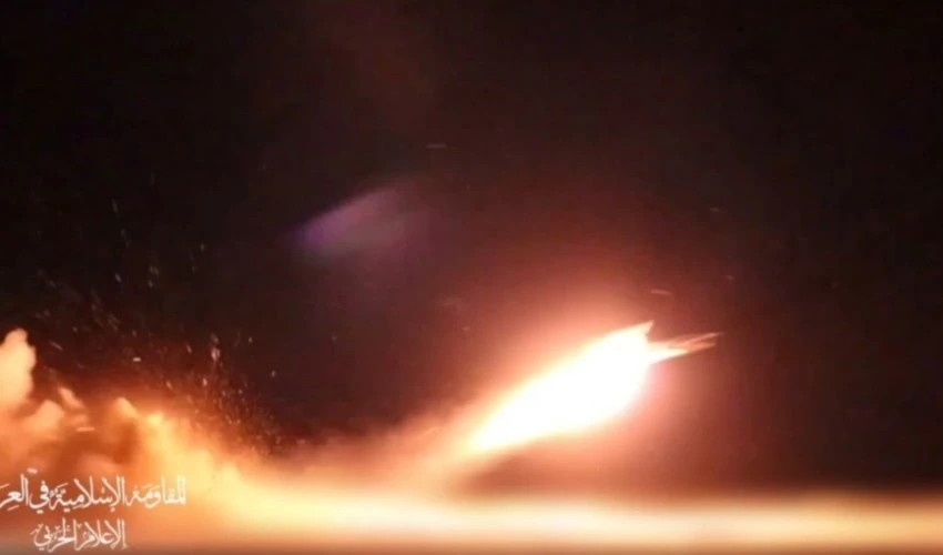 Misil lanzado por la Resistencia de Irak contra los territorios palestinos ocupados.