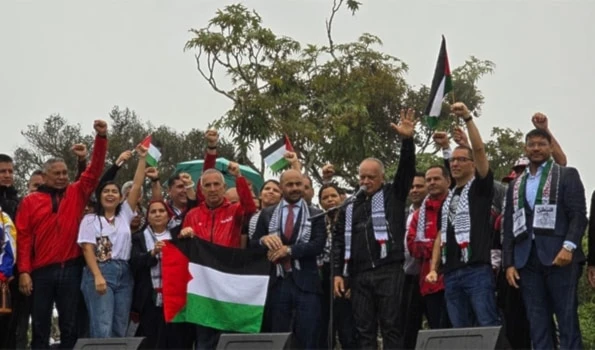 Tribuna Cultural Antifascista, Antisionista celebrada en el Waraira Repano, en Caracas, capital de Venezuela..