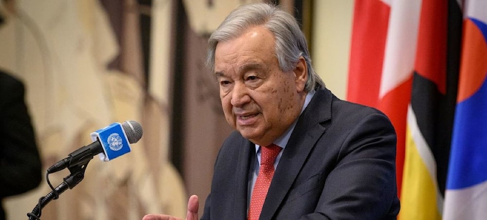 Secretario General de la ONU, António Guterres, en declaraciones a la prensa en Nueva York sobre la situación en Medio Oriente. 8 de octubre de 2024 (Foto: ONU)