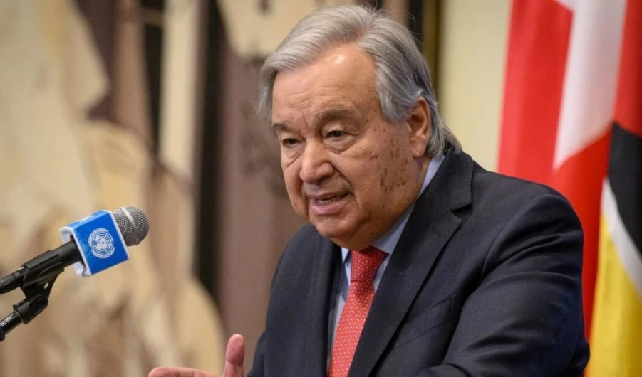Secretario General de la ONU, António Guterres, en declaraciones a la prensa en Nueva York sobre la situación en Medio Oriente. 8 de octubre de 2024 (Foto: ONU)