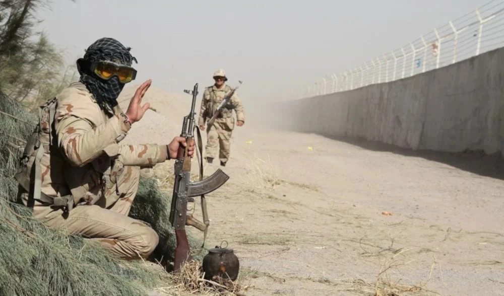 Soldados de la Guardia Revolucionaria de Irán apostados en la provincia de Sistán y Baluchistán.