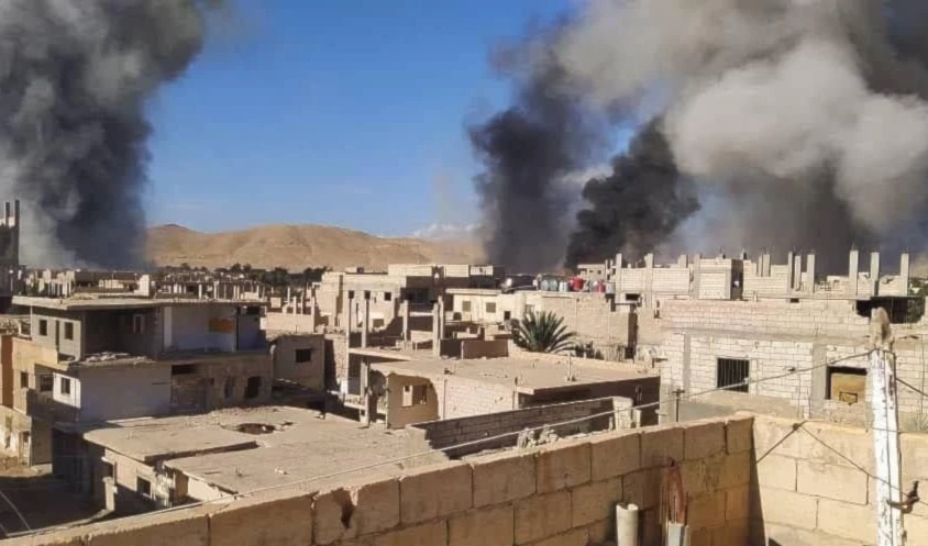 Bombardeo israelí a la ciudad de Palmira, en la provincia siria de Homs.