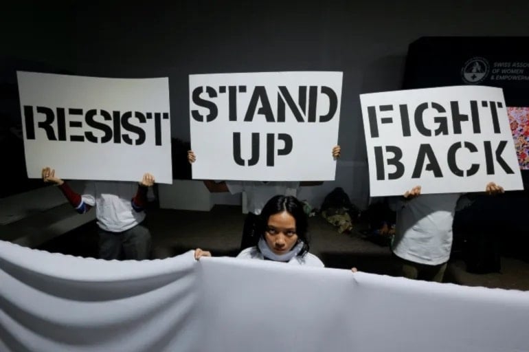 Protestas en la COP29. Foto: Reuters. 