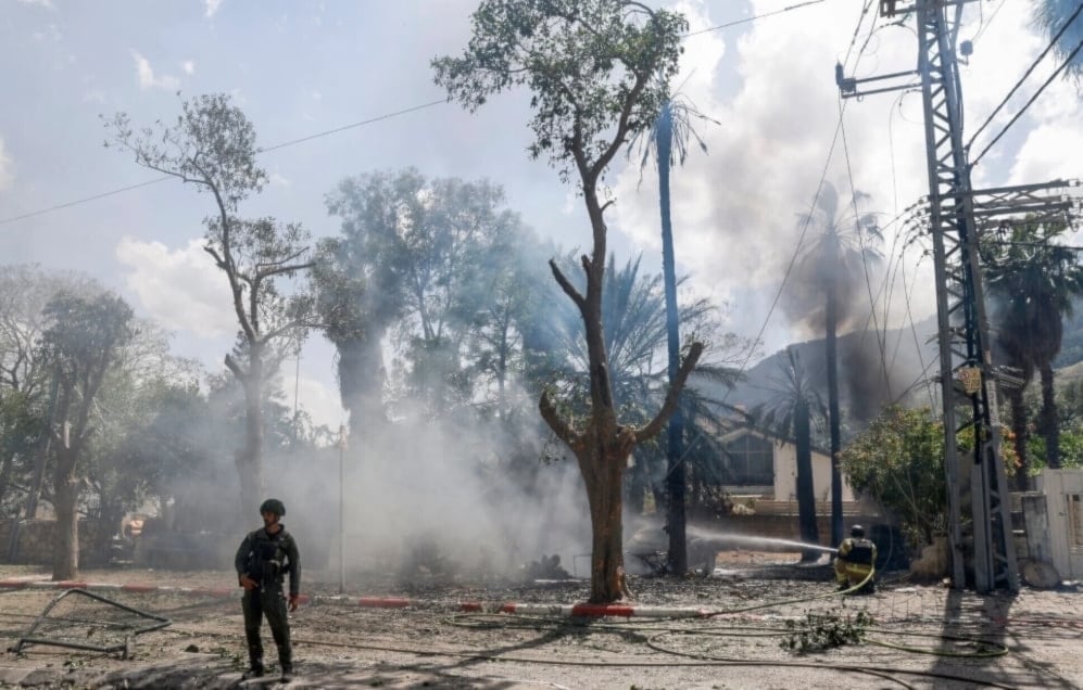 Destrucción en el asentamiento de Kiryat Shmona.