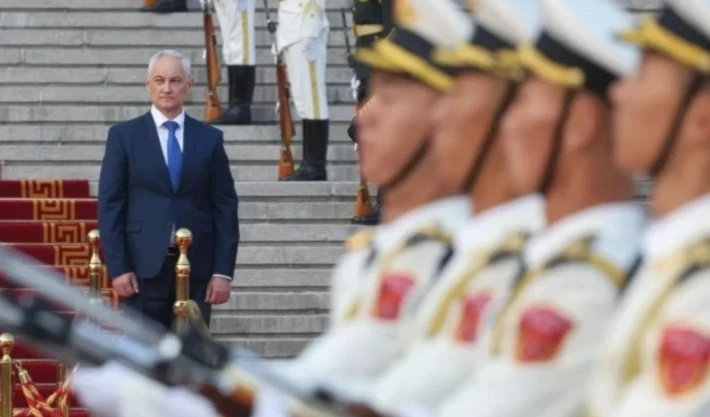El ministro de Defensa ruso, Andréi Belousov, en Pyongyan.