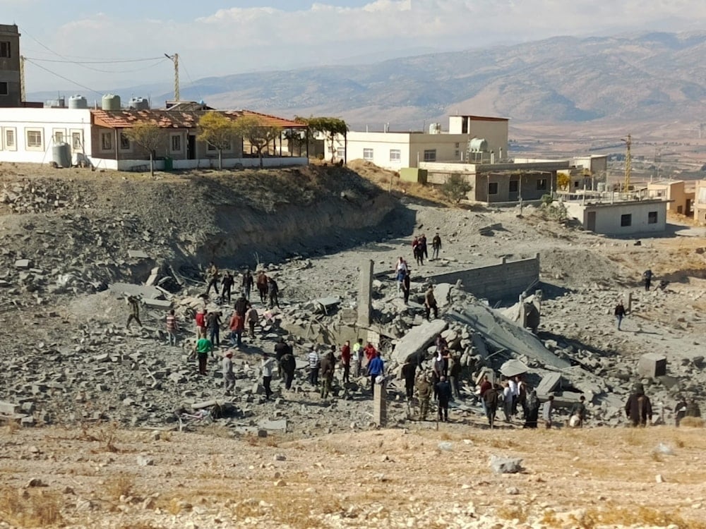 Un edificio agredido en Baalbek