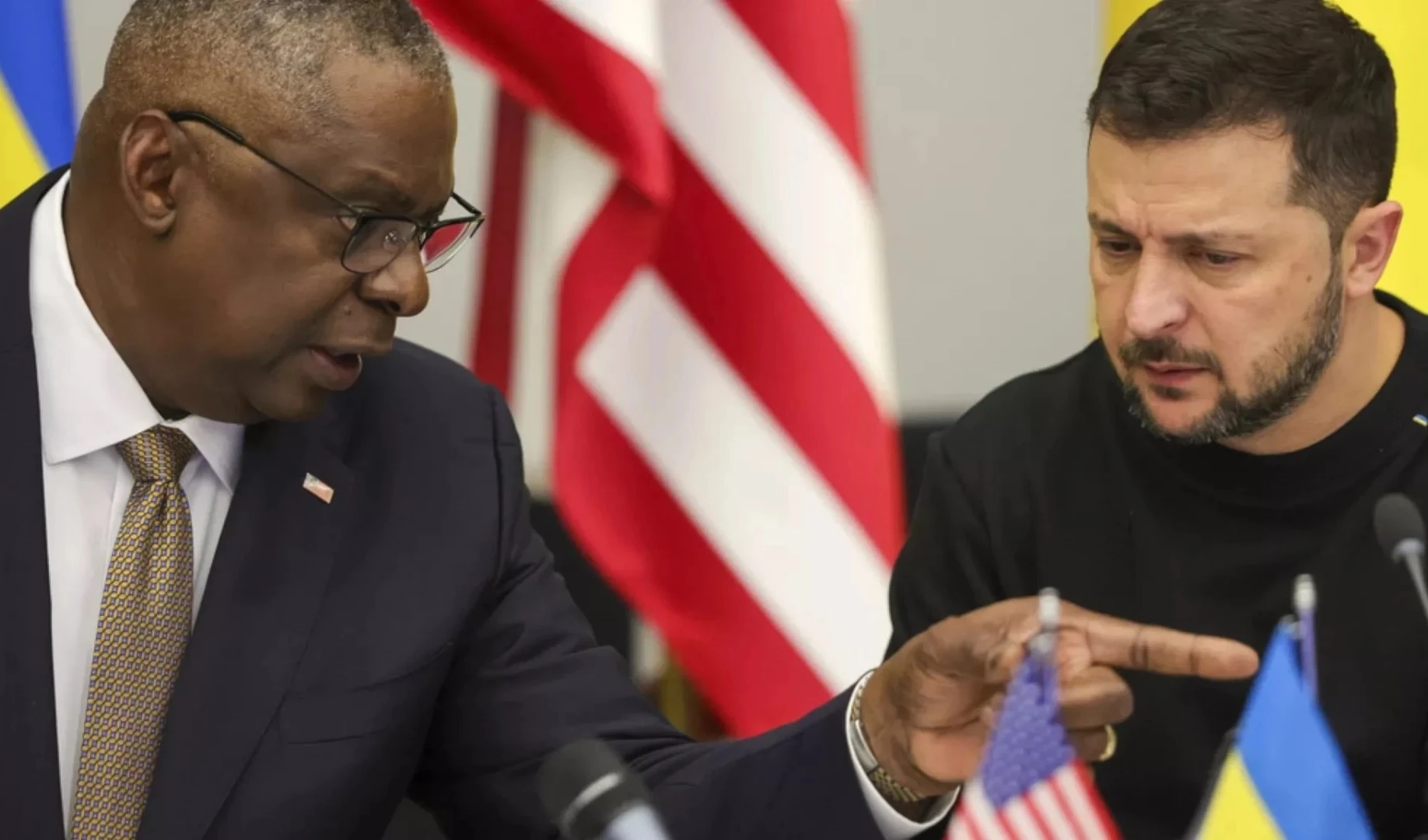 Presidente de Ucrania, Volodymyr Zelensky, y secretario de Defensa de EE. UU., Lloyd Austin (Foto: Agencias)