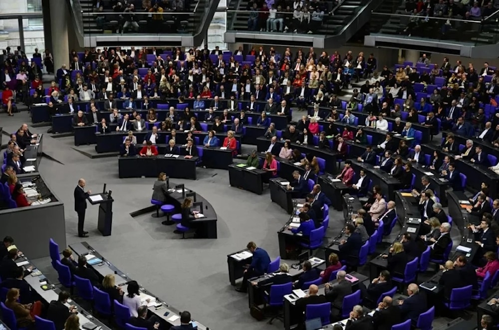 Canciller de Alemania pronuncia discurso ante el Parlamento. 13 de noviembre de 2024 (Foto: AFP)