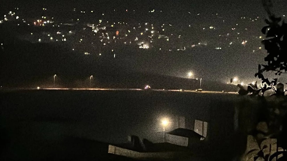 Escena nocturna de la incursión de las fuerzas israelíes a la ciudad de Nablus.