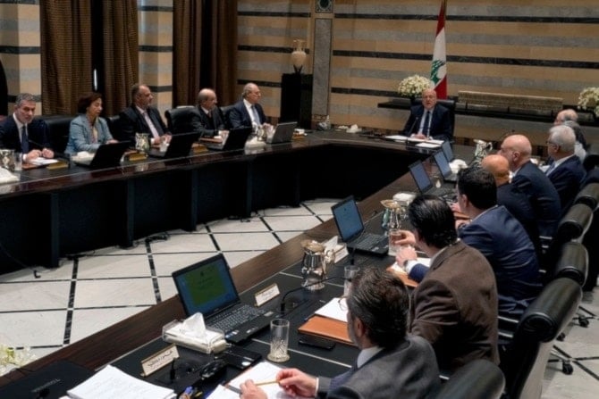 Reunión del gabinete interino de Líbano.