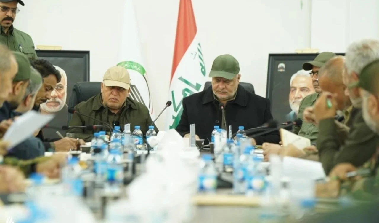 El jefe de las Fuerzas de Movilización Popular, Faleh Al-Fayyad, durante una reunión de seguridad. El jefe de las Fuerzas de Movilización Popular, Faleh Al-Fayyad, durante una reunión de seguridad.