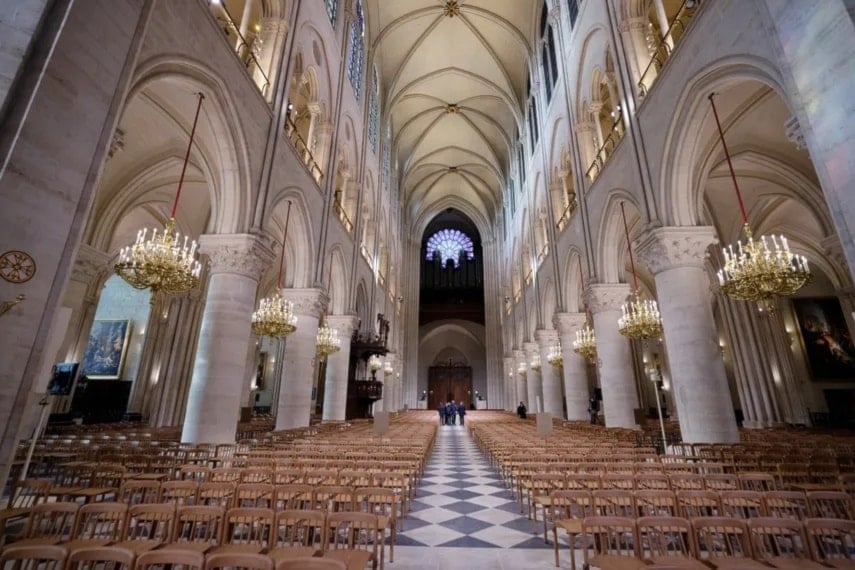 Notre Dame reabre tras devastador incendio de 2019. Foto: AFP. 