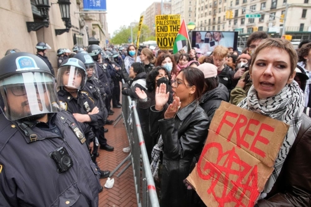 Manifestación propalestina en la Universidad de Columbia, en Nueva York, abril de 2024. 