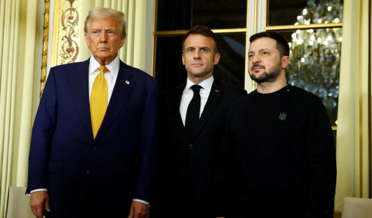 Encuentro en París entre Trump, Macron y Zelensky.
