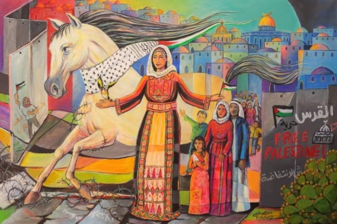 Obra del pintor Fayez Al-Hasani, padre de Abdel Rahman.